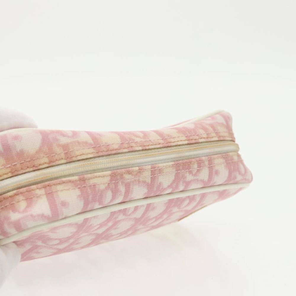 Christian Dior Trotter Canvas Pouch Pink Silver Auth hk1748 - Picture 5 of 16